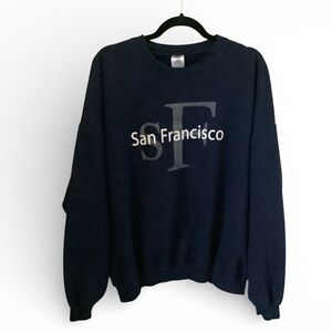 Hanes Dark Blue San Francisco Crewneck Sweater